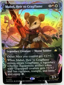 Mabel, Heir to Cragflame RAISED FOIL BORDERLESS Bloomburrow MTG NM 0351 - Image 1