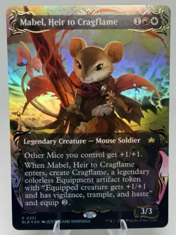 Mabel, Heir to Cragflame RAISED FOIL BORDERLESS Bloomburrow MTG NM 0351 - Image 2