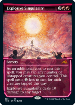 MTG Explosive Singularity - Foil - Showcase, Kamigawa: Neon Dynasty, Lightly Pla - Image 1
