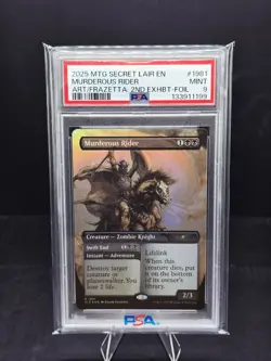2025 Magic The Gathering Murderous Rider Frank Franzetta Secret Lair Foil PSA 9 - Image 1