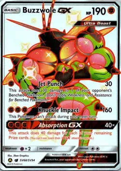 Buzzwole GX SV68/SV94 Pokemon Hidden Fates Holo Full Art Card MINT - Image 1