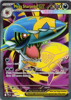 Mega Sharpedo ex - 113/094 - ME02: Phantasmal Flames - Ultra Rare - Pokemon - NM - Image 1
