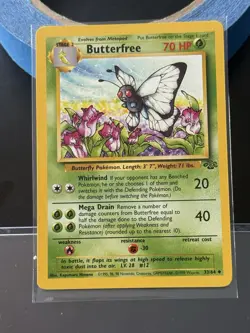 Butterfree Uncommon Unlimited Jungle 33/64 LP Pokemon TCG - Image 1