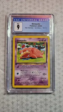 Pokemon TCG Slowpoke Neo Genesis 73 Regular 1st Edition Common CGC 9 - Image 1