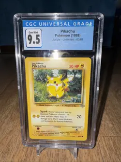 1999 Pokemon TCG Pikachu Jungle Card 60/64 Unlimited CGC Blue Label 9.5 - Image 1