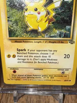 1999 Pokemon TCG Pikachu Jungle Card 60/64 Unlimited CGC Blue Label 9.5 - Image 2