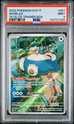 POKEMON PSA 9 SNORLAX FULL ART #051 PROMO 151 ELITE TRAINER BOX ITALIANO 2023! - Image 1