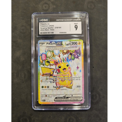 Pokemon Pikachu ex Ultra Rare Holo 219/191 SV08 Surging Sparks CGC 9 - Image 1