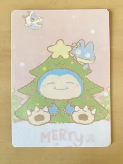 Anime HOLIDAY STYLE Snorlax Fan Full Art Pokemon Custom Card/perfect bookmark - Image 1