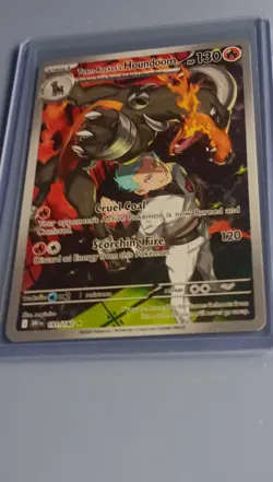 Team Rocket's Houndoom 191/182 Illustration Rare Full Art Holo Pokemon TCG - Image 1