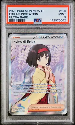 POKEMON PSA 9 TRAINER ERIKA’S INVITATION ULTRA RARE 196/165 SET 151 ITALIANO! - Image 1