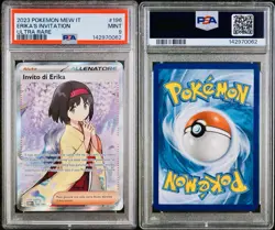 POKEMON PSA 9 TRAINER ERIKA’S INVITATION ULTRA RARE 196/165 SET 151 ITALIANO! - Image 3