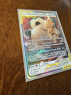 Pokemon Eevee & Snorlax GX Team Up Tag Team Ultra Rare Holo 120/181 TCG Card NM - Image 4
