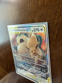Pokemon Eevee & Snorlax GX Team Up Tag Team Ultra Rare Holo 120/181 TCG Card NM - Image 5