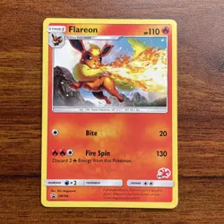 Pokemon Flareon Promo Stamped SM186 Battle Academy #44 Regular 110 HP Card - Image 1