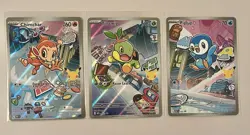 Pokemon TCG Set Of 3 First Partner Illustration Series 1 Gen 4 Sinnoh Starters - Image 1