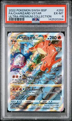 POKEMON PSA 6 CHARIZARD VSTAR FULL ART SWSH262 PROMO ULTRA PREMIUM COLLECTION - Image 1