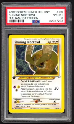 Pokemon Cards - PSA 8 1st Edition Shining Noctowl 110/105 - ITALIANO - POP 1 - Image 1