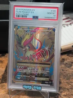 2016 Pokemon XY Evolutions M Pidgeot EX FA 105/108 PSA 10 Gem Mint - Image 1