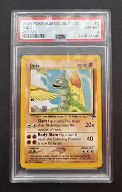 *PSA 8* Onix 3/18 - Southern Islands Promo - NM/M Mint - 2001 WOTC Pokemon Card - Image 1