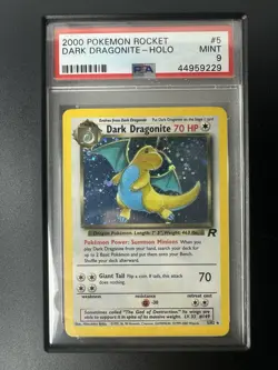 Pokemon Team Rocket Dark Dragonite Holo #5 PSA 9 - Image 2