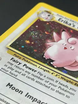 Pokemon TCG Erika's Clefable Gym Heroes Holo Rare Card 3/132 LP/MP Swirl - Image 4
