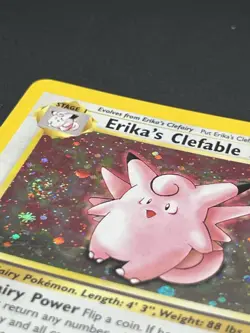 Pokemon TCG Erika's Clefable Gym Heroes Holo Rare Card 3/132 LP/MP Swirl - Image 5