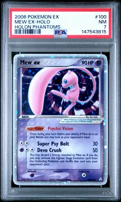 2006 POKEMON EX HOLON PHANTOMS #100 MEW EX-HOLO PSA 7 - Image 1
