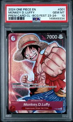 2024 ONE PIECE PRREMIUM CARD COLL BCG FEST '23-'24 #001 MONKEY D. LUFFY PSA 10 - Image 1