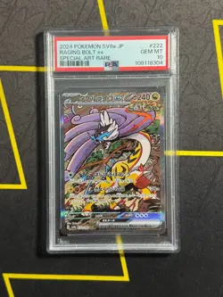 PSA 10 Raging Bolt ex SAR 222/187 Pokemon Terastal Festival sv8a Japanese - Image 1