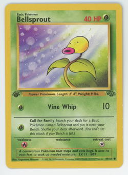 Bellsprout 49/64 1st Edition NM LP MP HP DMG Common Jungle Set Pokemon 1999 Card - Image 1
