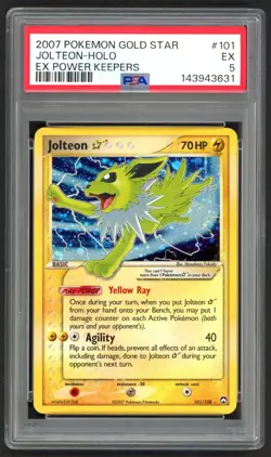 Pokemon Cards - PSA 5 Jolteon 101/108 - Gold Star Ex Power Keepers Holo - EX - Image 1