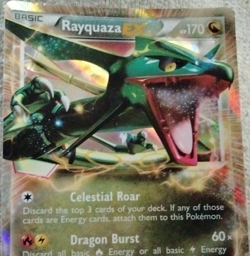 Rayquaza EX 170 HP Holo Basic EN Standard Pokemon TCG Dragon Card Stock - Image 1