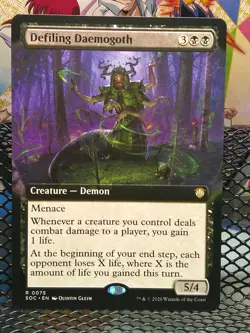 Defiling Daemogoth (Extended Art) - NM - MTG SOC #75 Rare Regular - Image 1