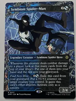 MTG Marvel’s Spider-Man Symbiote Spider-Man Legendary Creature RARE REGULAR 0217 - Image 1