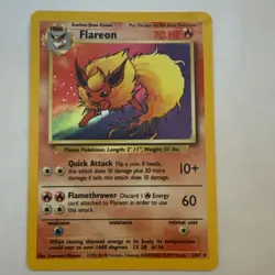 No Symbol Error Flareon Jungle Holo LP Vintage Pokemon 1999 - Image 1