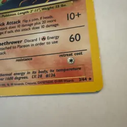 No Symbol Error Flareon Jungle Holo LP Vintage Pokemon 1999 - Image 2