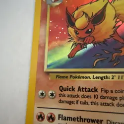 No Symbol Error Flareon Jungle Holo LP Vintage Pokemon 1999 - Image 4