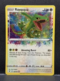 Rayquaza 138/185 Sword & Shield Vivid Voltage Amazing Rare Card Pokemon TCG - Image 1