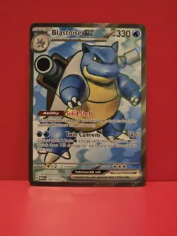 Pokemon TCG Blastoise EX 184/165 Scarlet & Violet Full Art Holo Ultra Rare - Image 1