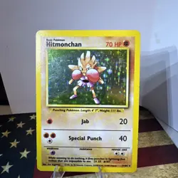 Hitmonchan 7/102 Holo Rare Base Set Unlimited Pokemon English HP SCRATCHES - Image 1