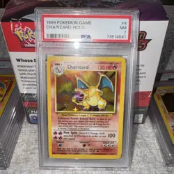 1999 Pokemon Game Charizard Holo #4 PSA 7 NM - Image 3