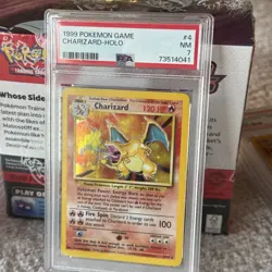 1999 Pokemon Game Charizard Holo #4 PSA 7 NM - Image 4