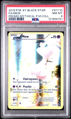 2016 POKEMON XY BLACK STAR PROMO MYTHICAL POKEMON COLLECTION FULL ART/MEW PSA 8 - Image 1