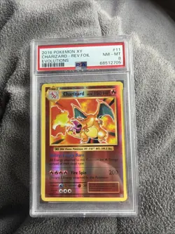 2016 Pokemon XY Charizard REV-FOIL Evolutions PSA 8 - Image 1