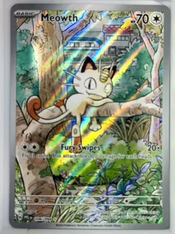 Pokemon TCG Meowth Illustration Rare Phantasmal Flames Holo 106/094 70 HP 2025 - Image 1