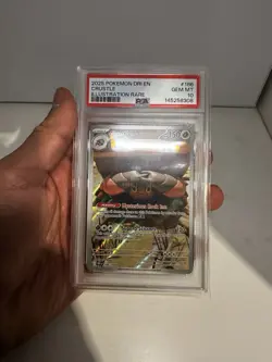 2025 Pokemon Crustle Sv10 Destined Rivals 186/182 Illustration Rare Holo PSA 10 - Image 1