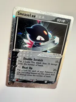 Sneasel ex Ultra Rare Holo 103/109 EX Ruby & Sapphire Pokemon 2003 Ungraded LP - Image 2