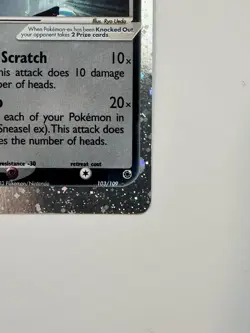 Sneasel ex Ultra Rare Holo 103/109 EX Ruby & Sapphire Pokemon 2003 Ungraded LP - Image 5