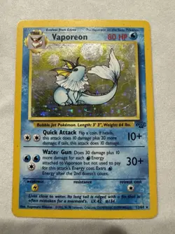 Wizards of the Coast Vaporeon 12/64 Jungle 1999 80 HP Holo Rare Pokemon - Image 1